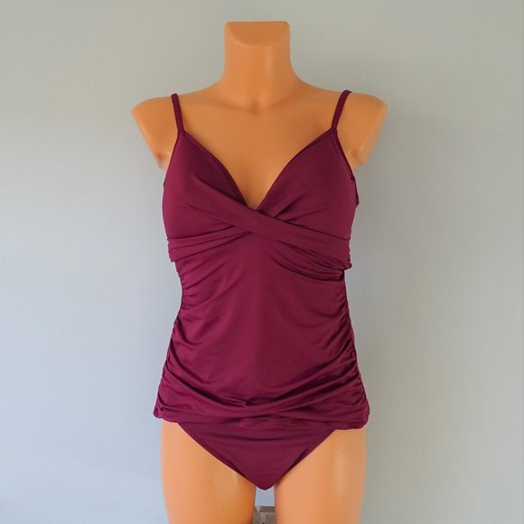 Ralph Lauren Other - Ralph Lauren NWT Solid Plum 2 Pc Tankini Set